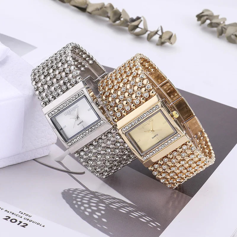 Montre Genève pour femme, marque de luxe, diamant, quartz, or, cadeaux pour dames, mode 2020