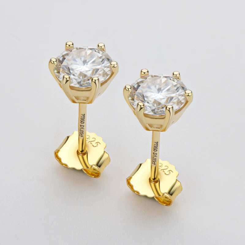 IOGOU-Boucles d'oreilles à tige Moissanite pour hommes et femmes, Bijoux piercing Moissanite, Argent regardé 4/6 100%, Rotterdam Kling, 1 cttw, 2 cttw, 925 cttw, D document