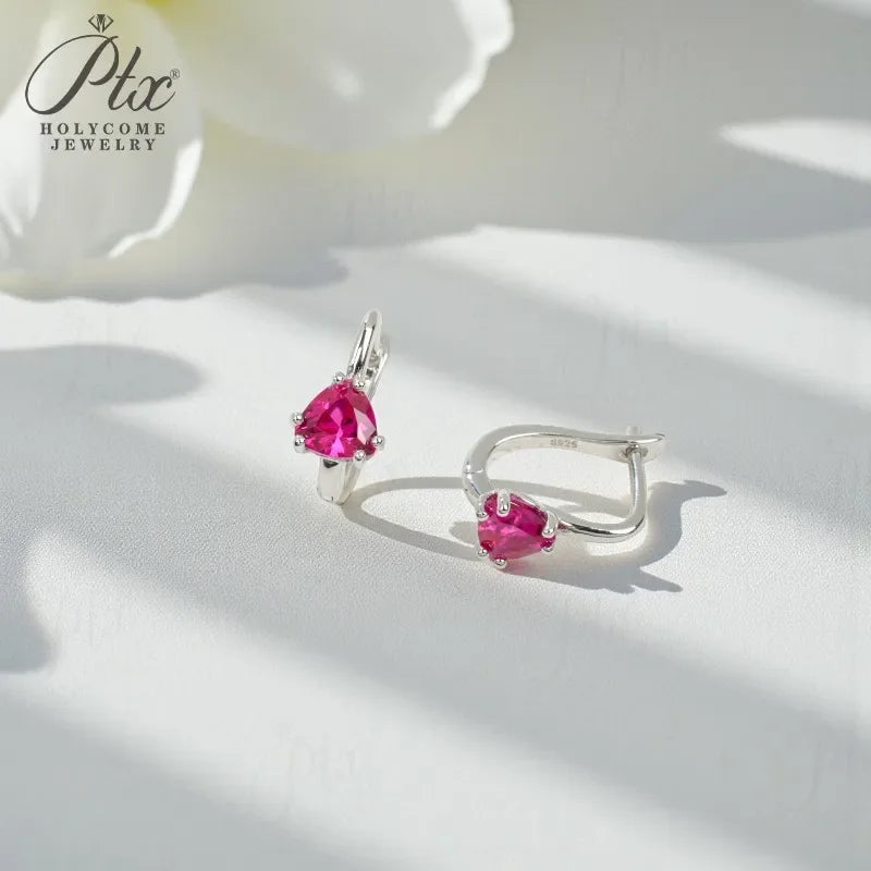 Boucles d’oreilles pierres précieuses – Rubis, saphir ou émeraude 1.6–2 ct, design féminin et élégant
