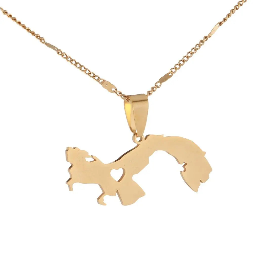 Collier pendentif cartes du anderpour femme, bijoux JOMap du ander