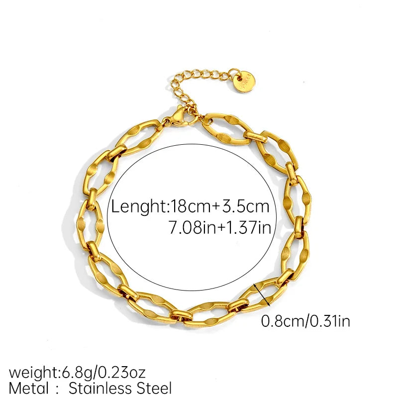 Fashion 18K Gold Plated Stainless Steel Hip Hop Jewelry Set Includes Gold Chain Necklace for Women Stylish Trendy Anniversary