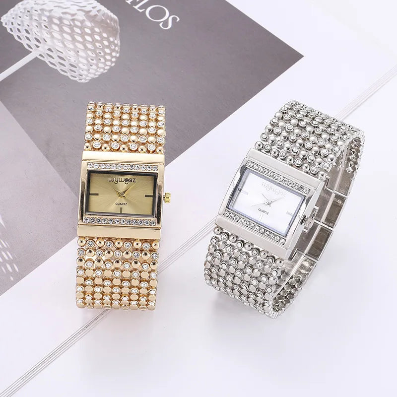 Montre Genève pour femme, marque de luxe, diamant, quartz, or, cadeaux pour dames, mode 2020