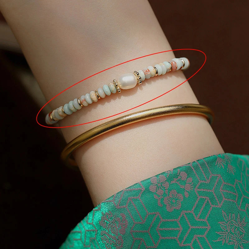 Natural Colored Shoushan Stone Pearl Necklace Women's Autumn Winter Fashion Luxury Collarbone Chain Necklace Jewelry Wholesale