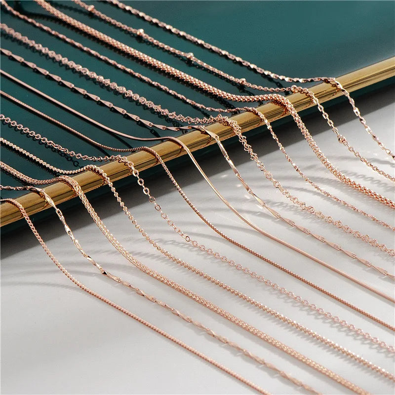 High Quality 925 Silver Fine Jewelry Custom Gold Rose Gold Cuban Link Chain Necklaces for Women Men 925 Sterling Silver Jewelry