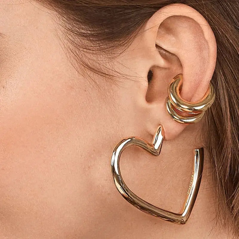 Fashion Gold Earrings Heart Jewelry for Women Wholesale N910255