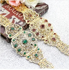 Poyasa-Ceinture Caftan Marocaine Or Argent pour Femme, Bijoux de Corps en Clip, Robe de Taille Européenne, Document de Mariage Arabe