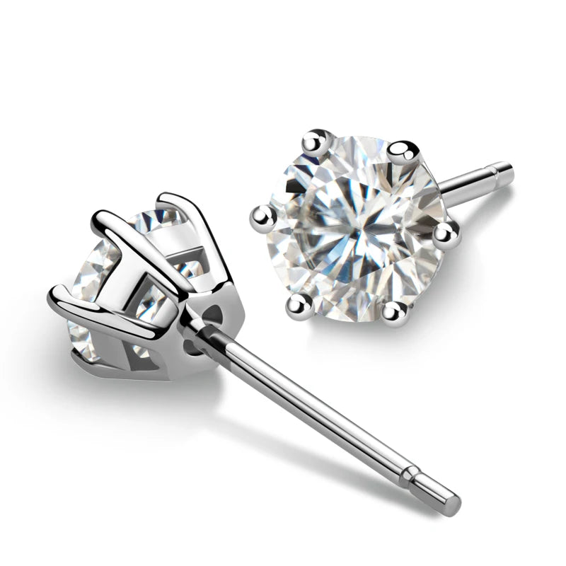 IOGOU-Boucles d'oreilles à tige Moissanite pour hommes et femmes, Bijoux piercing Moissanite, Argent regardé 4/6 100%, Rotterdam Kling, 1 cttw, 2 cttw, 925 cttw, D document