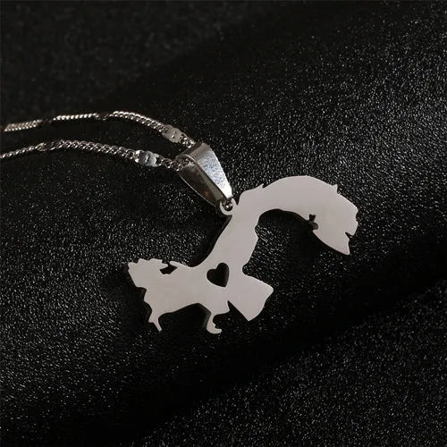 Collier pendentif cartes du anderpour femme, bijoux JOMap du ander
