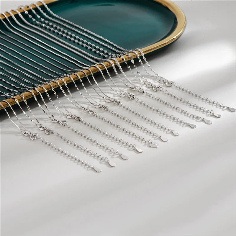 High Quality 925 Silver Fine Jewelry Custom Gold Rose Gold Cuban Link Chain Necklaces for Women Men 925 Sterling Silver Jewelry