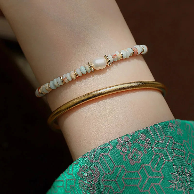 Natural Colored Shoushan Stone Pearl Necklace Women's Autumn Winter Fashion Luxury Collarbone Chain Necklace Jewelry Wholesale