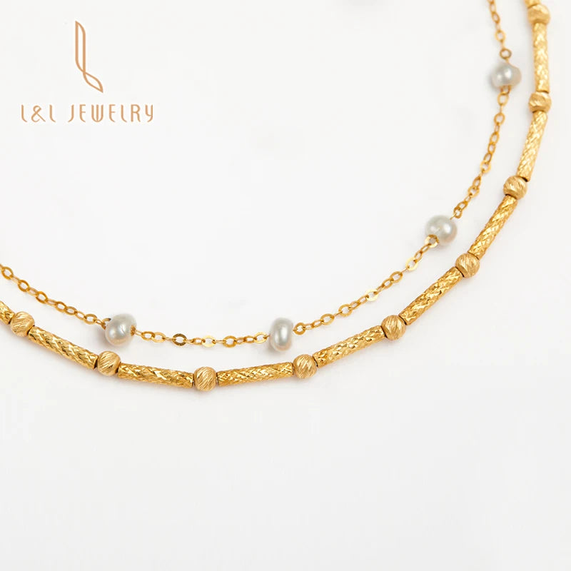 2025 Popular Women's 18K Real Gold Freshwater Pearl Bracelet with Elastic Link Chain Unique Design Artistic Style for Party Gift