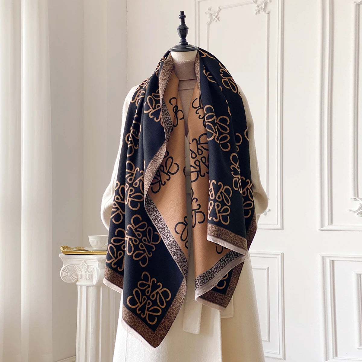 Écharpe chaude d'hiver en cachemire pour femmes de marque de luxe 2025, châle Pashmina, Hijab, étole de voyage, Echarpe, couverture épaisse et chaude