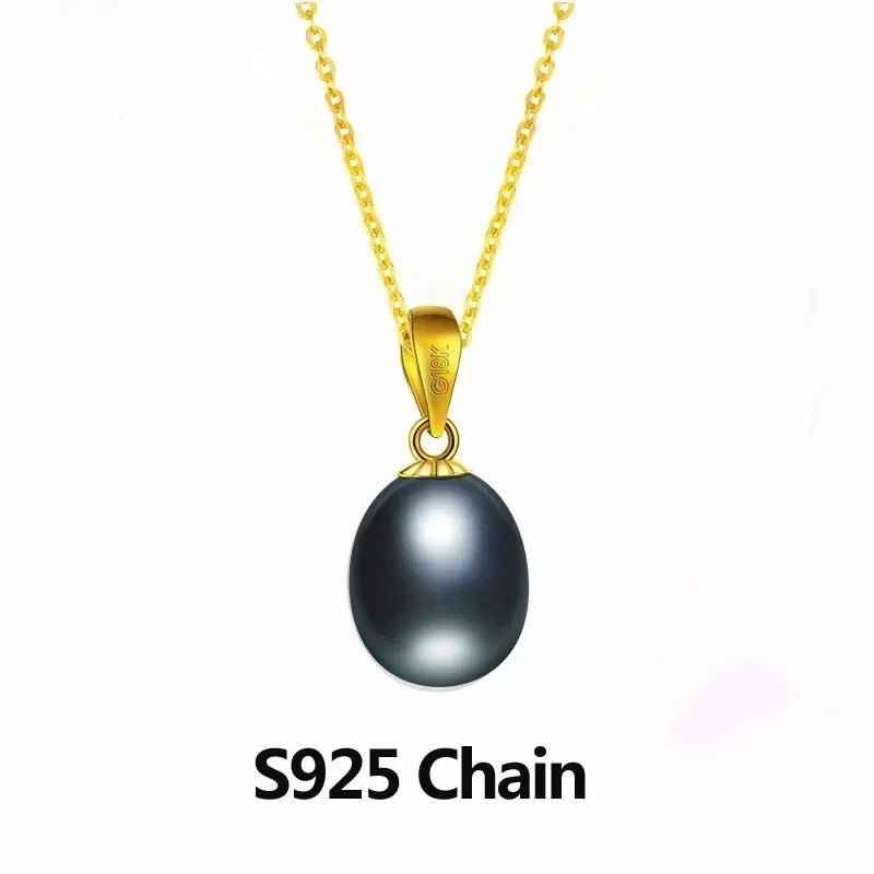 Dainashi Réel Pur 18 k Or Bijoux Collier & Pendentif, Naturel D'eau Douce Perle Femmes Pendentif, fine Bijoux Avec Boîte-Cadeau Pour Les Amoureux