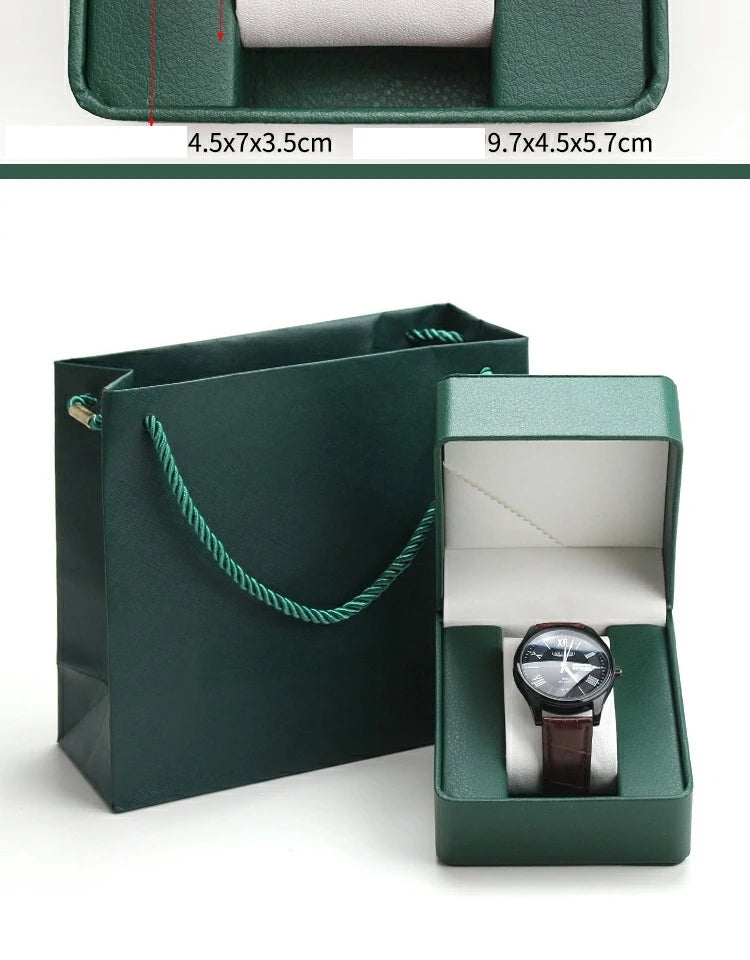 Boîte de rangement de montre en PU pour homme, vitrine de montre unique, support de montre-bracelet, bijoux de voyage, cadeau d'évaluation