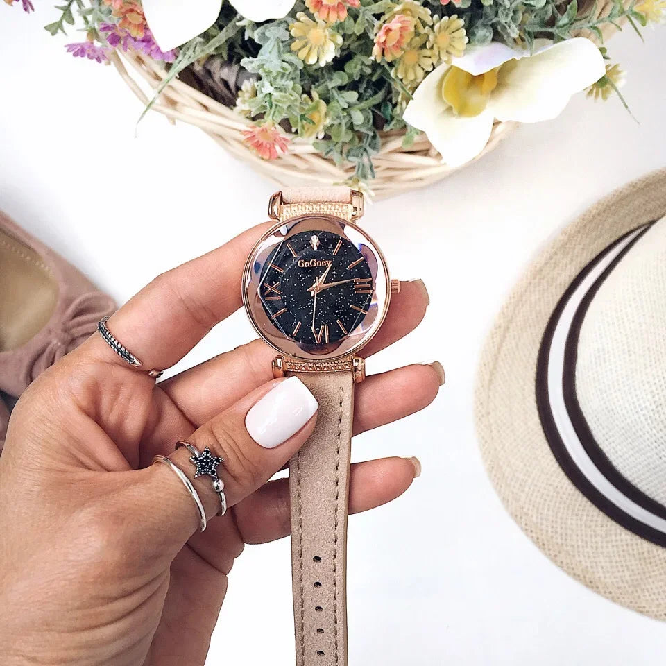 Femmes montres Montre pour femmes dames ciel étoilé Quartz Montre-bracelet Montre Femme Reloj Mujer Horloges Vrouwen Relógio horloges