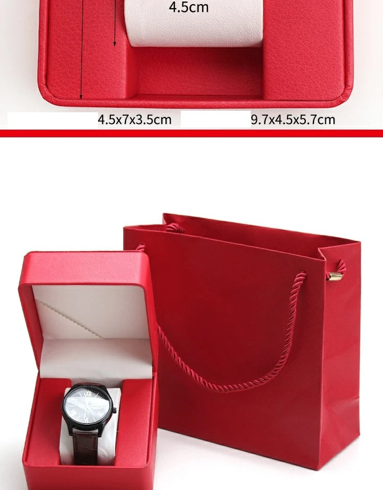 Boîte de rangement de montre en PU pour homme, vitrine de montre unique, support de montre-bracelet, bijoux de voyage, cadeau d'évaluation