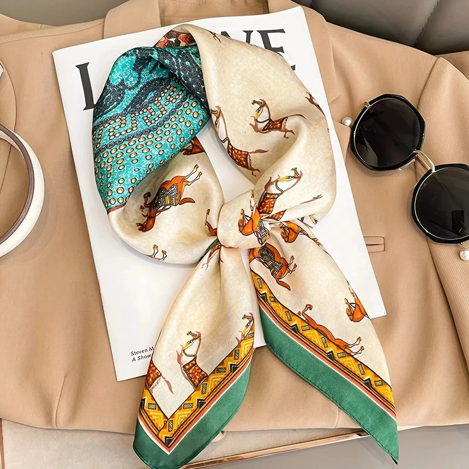 Châle carré en soie de luxe pour femmes, écharpe en Satin, enveloppes de mode, foulard, bandes de cheveux, ruban, bandeau Bandana 70x70cm