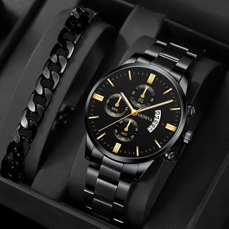 Montre-bracelet homme élégante – Quartz et calendrier