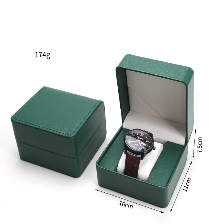 Boîte de rangement de montre en PU pour homme, vitrine de montre unique, support de montre-bracelet, bijoux de voyage, cadeau d'évaluation