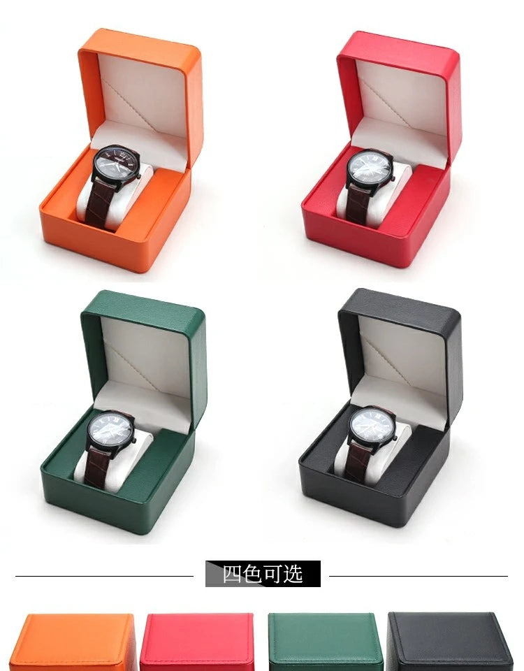 Boîte de rangement de montre en PU pour homme, vitrine de montre unique, support de montre-bracelet, bijoux de voyage, cadeau d'évaluation