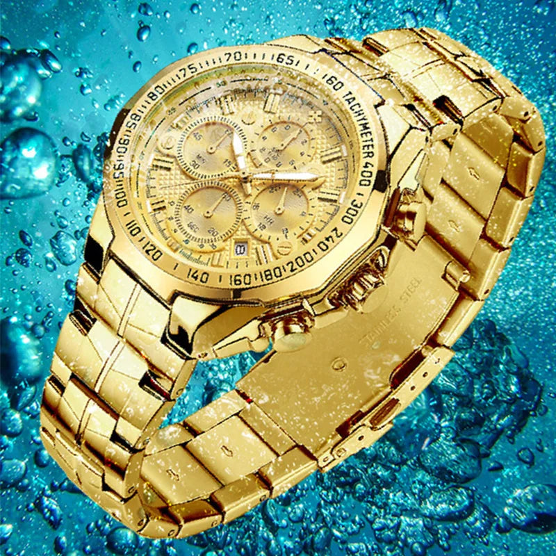 Relogio Masculino WWOOR Men's Watches 2024 Top Luxury Brand Men's Watches Gold Large Gold Male Chronograph Wristwatch