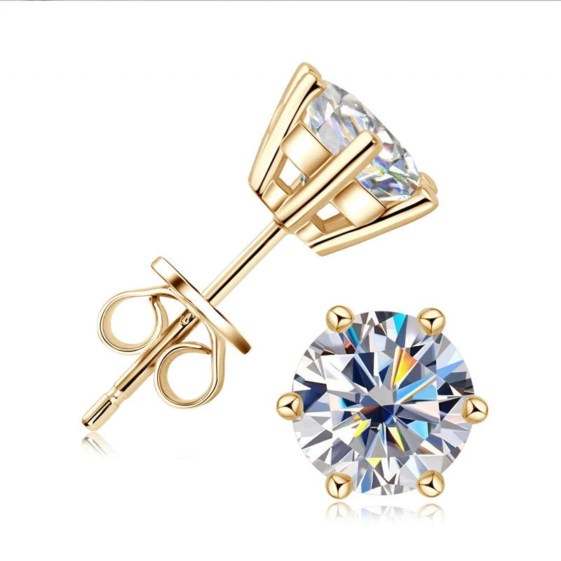 IOGOU-Boucles d'oreilles à tige Moissanite pour hommes et femmes, Bijoux piercing Moissanite, Argent regardé 4/6 100%, Rotterdam Kling, 1 cttw, 2 cttw, 925 cttw, D document