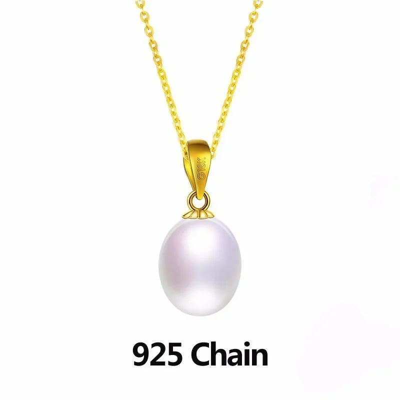 Dainashi Réel Pur 18 k Or Bijoux Collier & Pendentif, Naturel D'eau Douce Perle Femmes Pendentif, fine Bijoux Avec Boîte-Cadeau Pour Les Amoureux