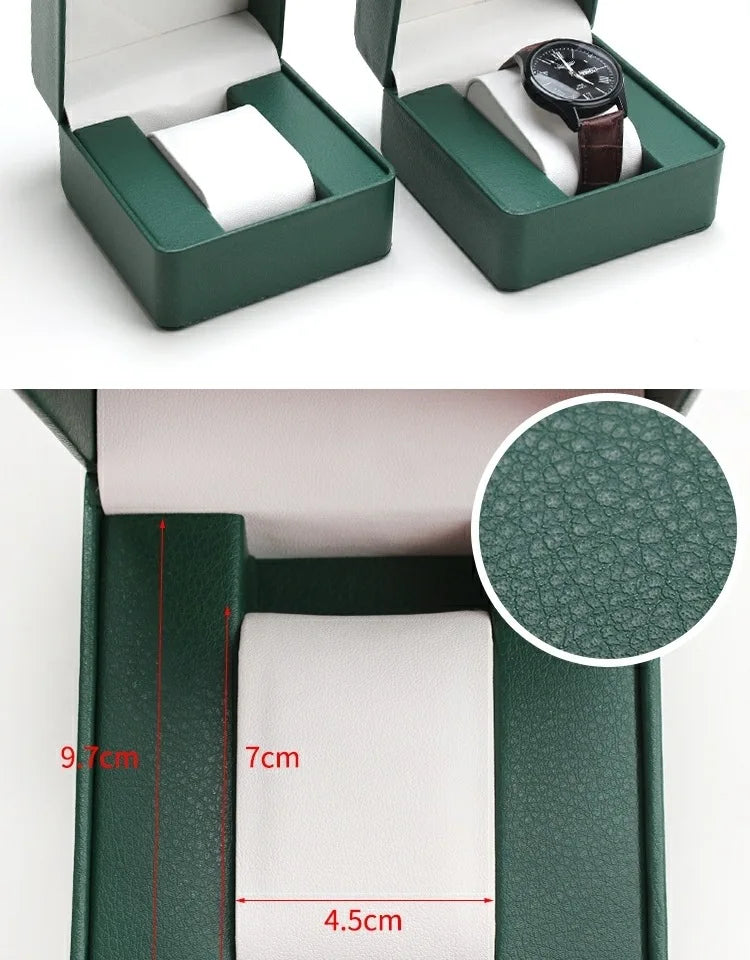 Boîte de rangement de montre en PU pour homme, vitrine de montre unique, support de montre-bracelet, bijoux de voyage, cadeau d'évaluation