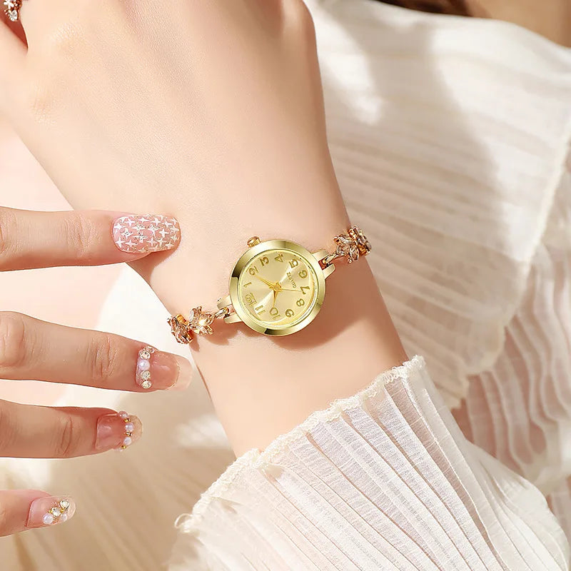 Montre Genève dorée pour femme, montre-bracelet de créateur, marque supérieure, mode de luxe, 2024