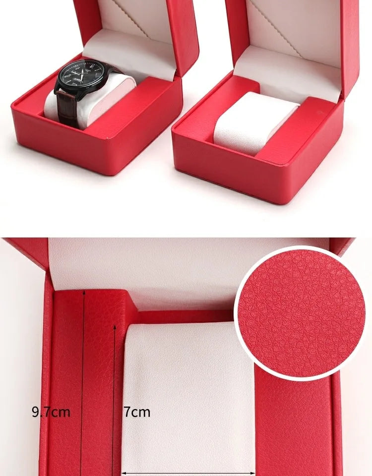 Boîte de rangement de montre en PU pour homme, vitrine de montre unique, support de montre-bracelet, bijoux de voyage, cadeau d'évaluation