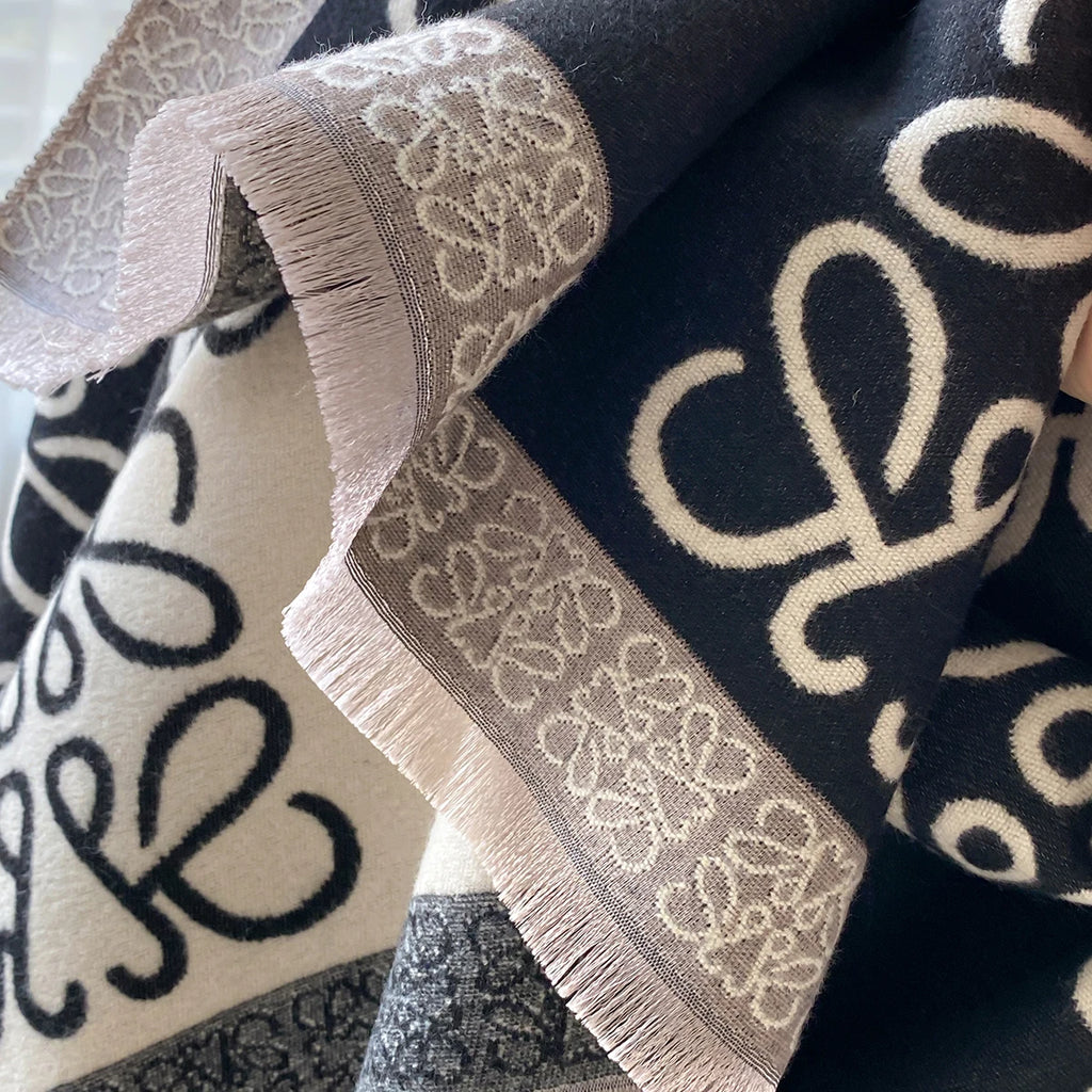 Écharpe chaude d'hiver en cachemire pour femmes de marque de luxe 2025, châle Pashmina, Hijab, étole de voyage, Echarpe, couverture épaisse et chaude