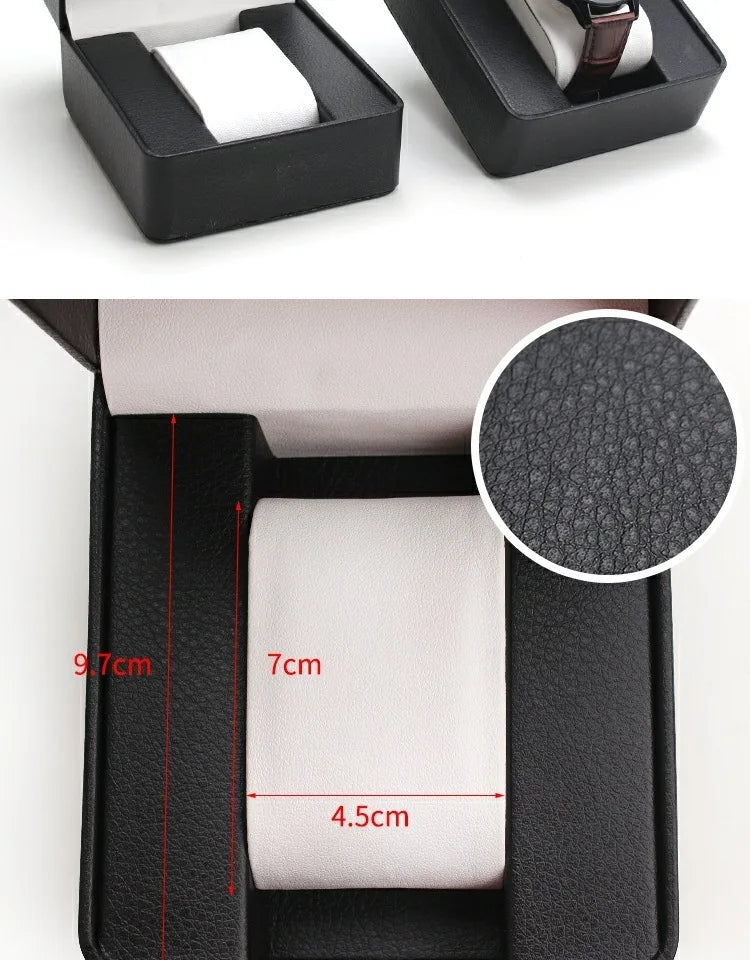 Boîte de rangement de montre en PU pour homme, vitrine de montre unique, support de montre-bracelet, bijoux de voyage, cadeau d'évaluation