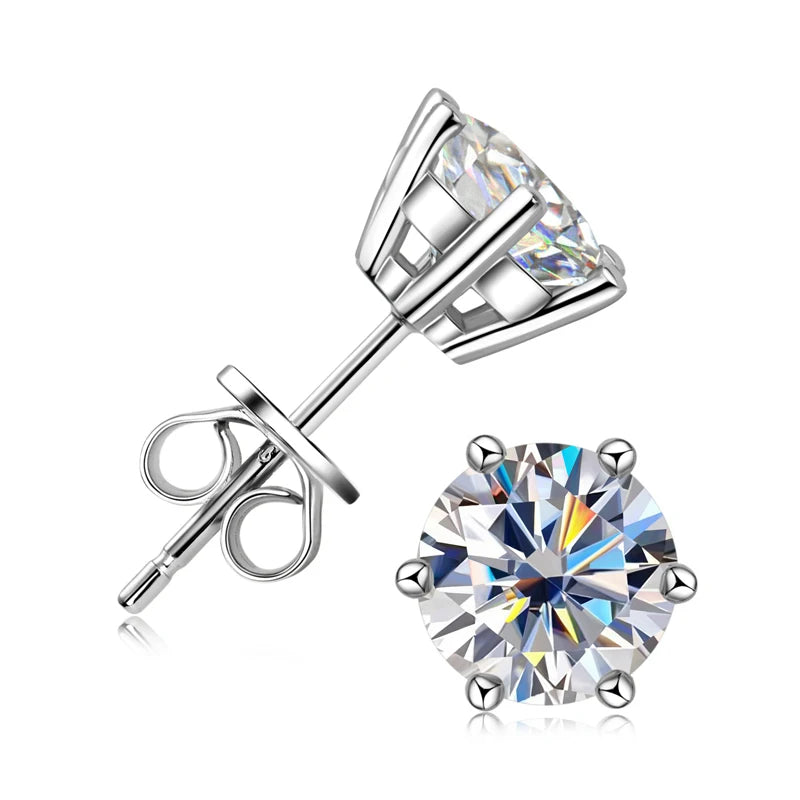 IOGOU-Boucles d'oreilles à tige Moissanite pour hommes et femmes, Bijoux piercing Moissanite, Argent regardé 4/6 100%, Rotterdam Kling, 1 cttw, 2 cttw, 925 cttw, D document