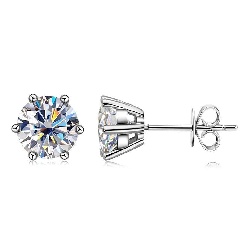 IOGOU-Boucles d'oreilles à tige Moissanite pour hommes et femmes, Bijoux piercing Moissanite, Argent regardé 4/6 100%, Rotterdam Kling, 1 cttw, 2 cttw, 925 cttw, D document