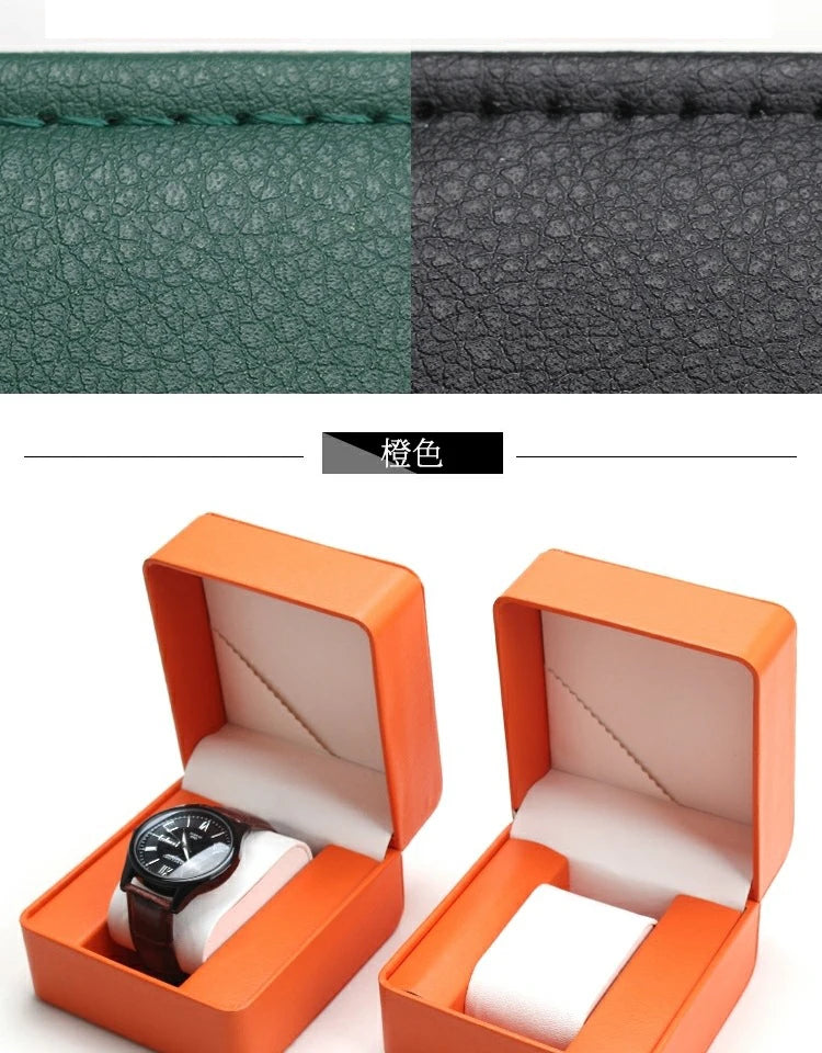Boîte de rangement de montre en PU pour homme, vitrine de montre unique, support de montre-bracelet, bijoux de voyage, cadeau d'évaluation