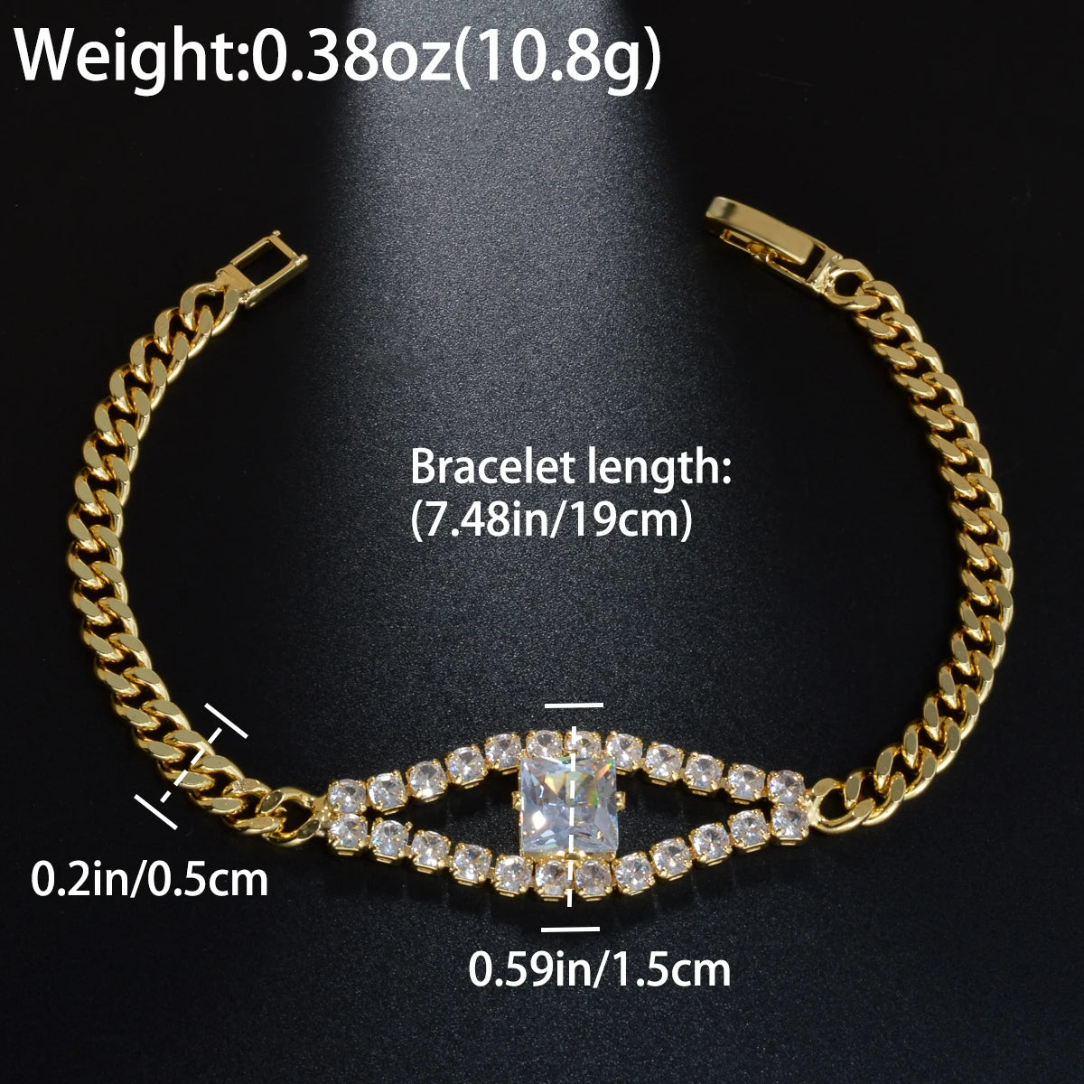 Bracelet double couche femme – Œil porte-bonheur et cristal, bijou élégant pour fête et cadeau
