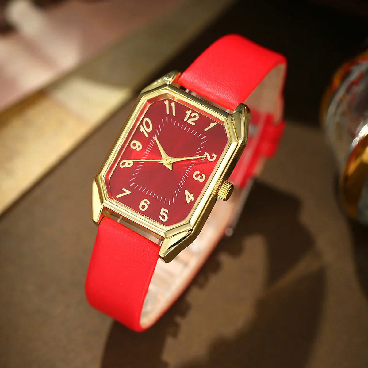 Luxury square watches for women, quartz wristwatch for ladies, simple classic jewelry set, fashion brand, 6 pieces, 5 pieces, 1 piece