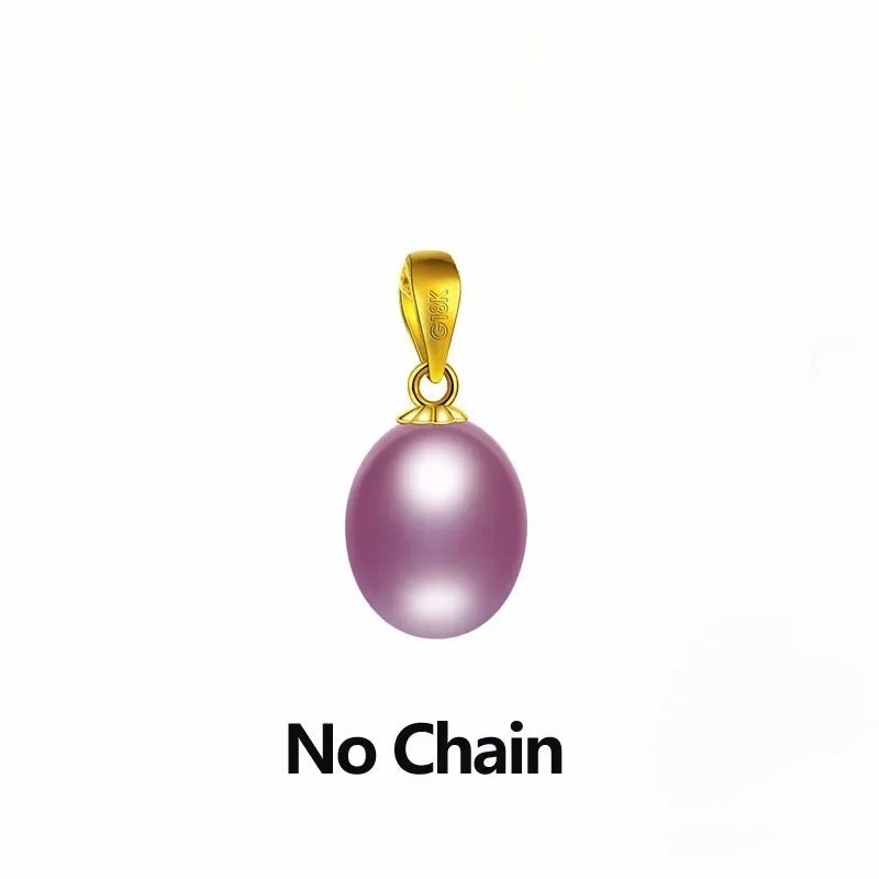 Dainashi Réel Pur 18 k Or Bijoux Collier & Pendentif, Naturel D'eau Douce Perle Femmes Pendentif, fine Bijoux Avec Boîte-Cadeau Pour Les Amoureux