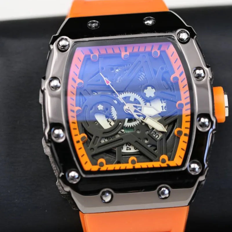 Montres pour hommes, marque de luxe légère, tendance de beauté dominatrice, pentagramme lumineux en forme de baril de vin, mode masculine, horloge à Quartz