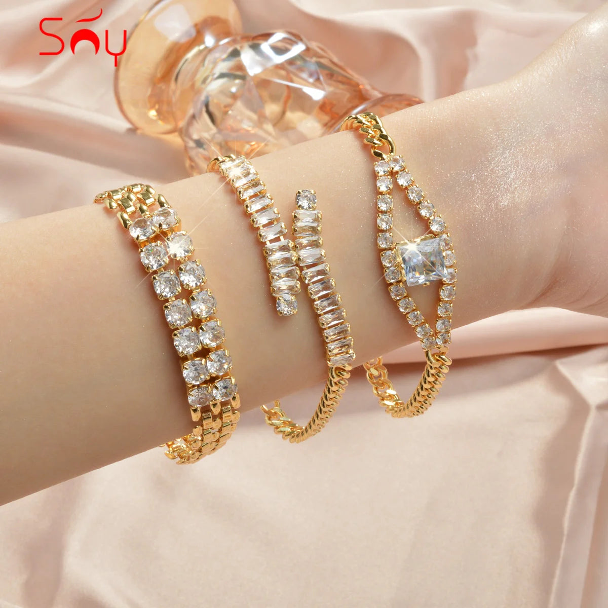 Bracelet double couche femme – Œil porte-bonheur et cristal, bijou élégant pour fête et cadeau