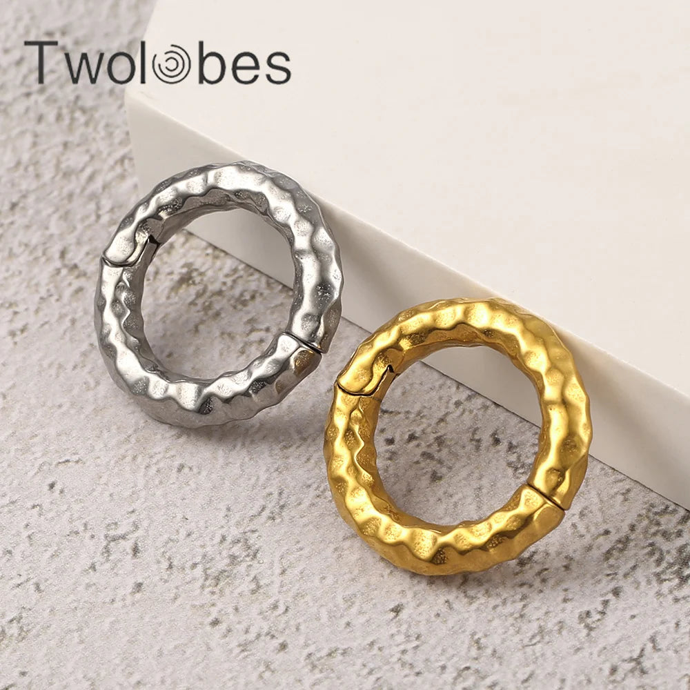 Twolobes Vintage Circle Ear Weight Hangers, 316 Stainless Steel Tunnel Gauges, Stretched Lobe Piercing, Body Jewelry, 2 Pieces