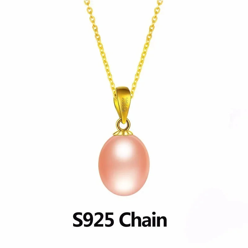 Dainashi Réel Pur 18 k Or Bijoux Collier & Pendentif, Naturel D'eau Douce Perle Femmes Pendentif, fine Bijoux Avec Boîte-Cadeau Pour Les Amoureux