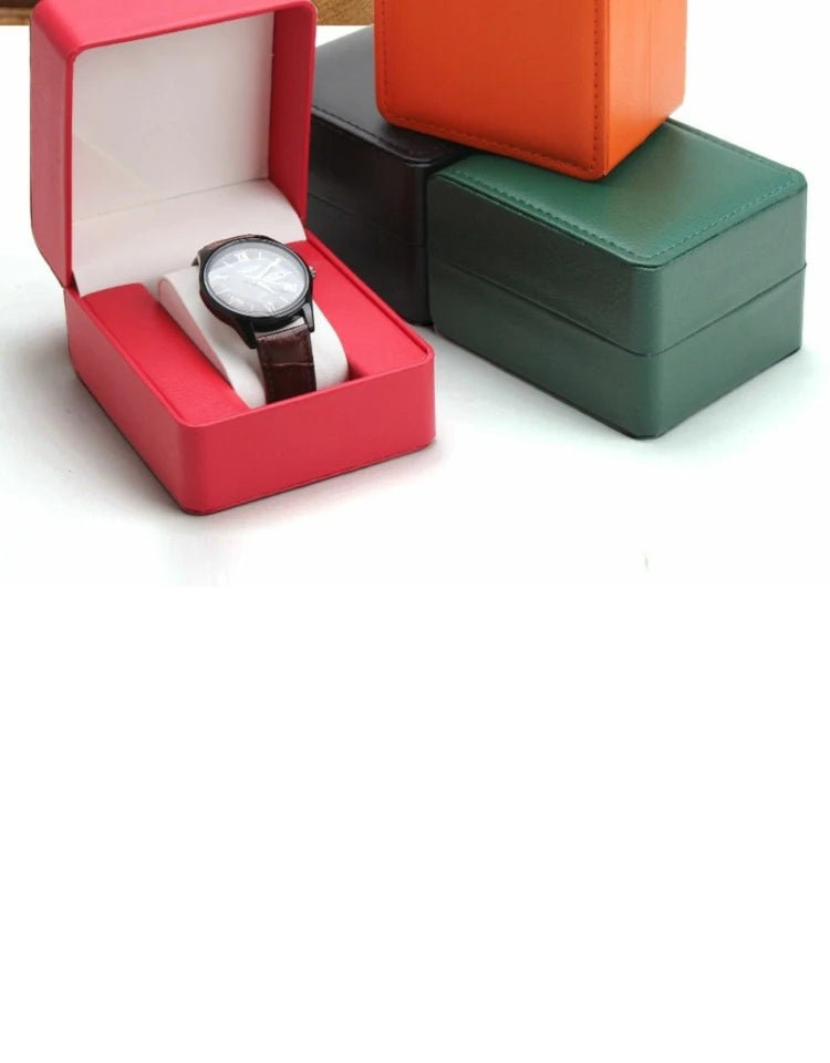 Boîte de rangement de montre en PU pour homme, vitrine de montre unique, support de montre-bracelet, bijoux de voyage, cadeau d'évaluation