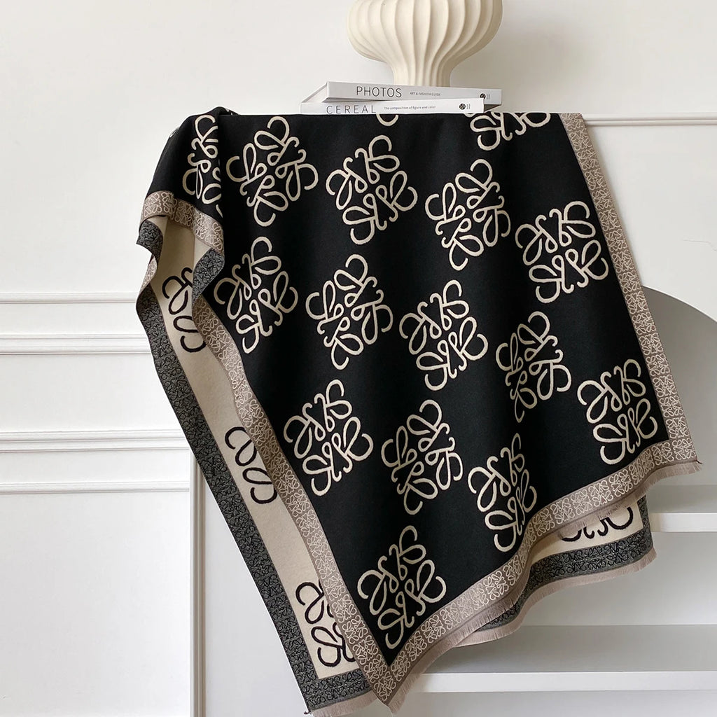 Écharpe chaude d'hiver en cachemire pour femmes de marque de luxe 2025, châle Pashmina, Hijab, étole de voyage, Echarpe, couverture épaisse et chaude