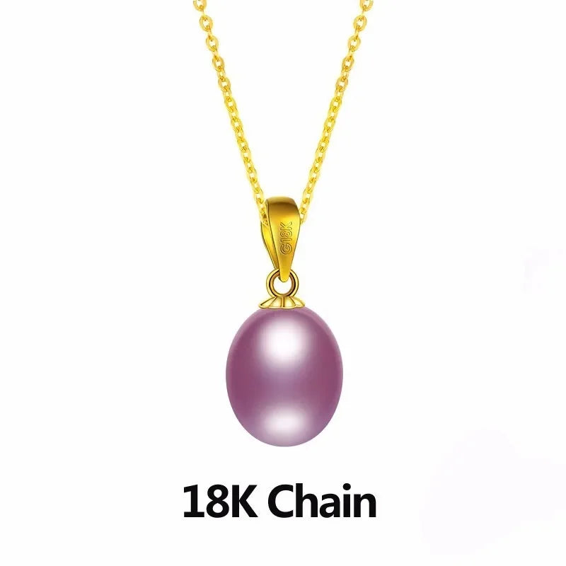 Dainashi Réel Pur 18 k Or Bijoux Collier & Pendentif, Naturel D'eau Douce Perle Femmes Pendentif, fine Bijoux Avec Boîte-Cadeau Pour Les Amoureux