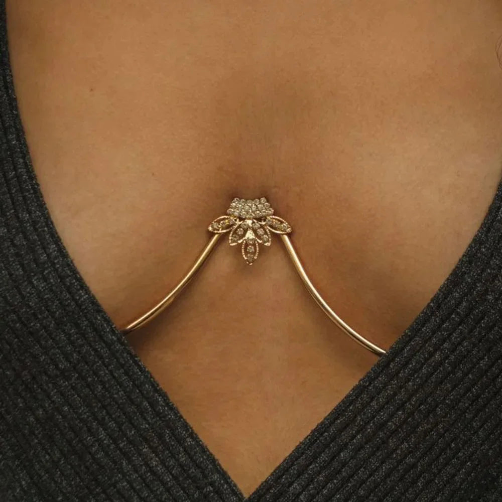 Bijou de poitrine femme – Chaîne feuille sexy, style créateur et mode