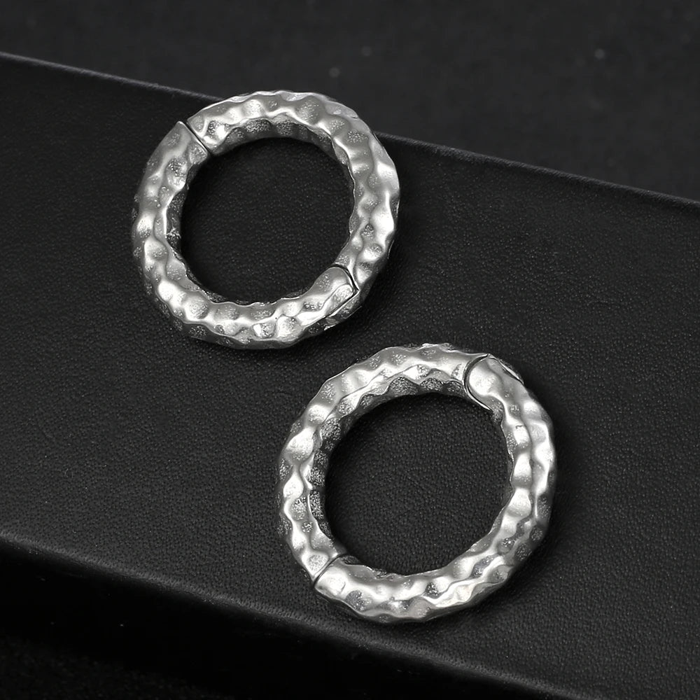 Twolobes Vintage Circle Ear Weight Hangers, 316 Stainless Steel Tunnel Gauges, Stretched Lobe Piercing, Body Jewelry, 2 Pieces