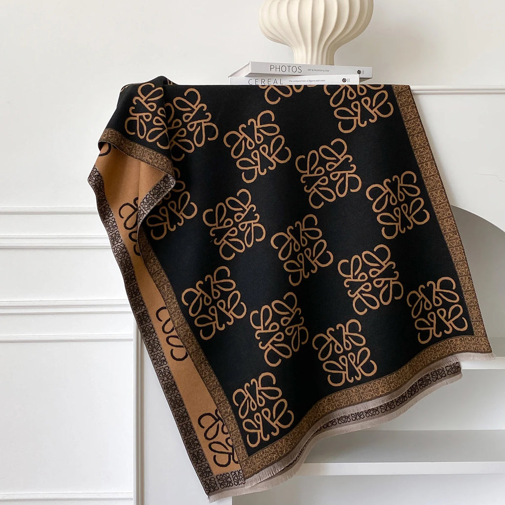 Écharpe chaude d'hiver en cachemire pour femmes de marque de luxe 2025, châle Pashmina, Hijab, étole de voyage, Echarpe, couverture épaisse et chaude